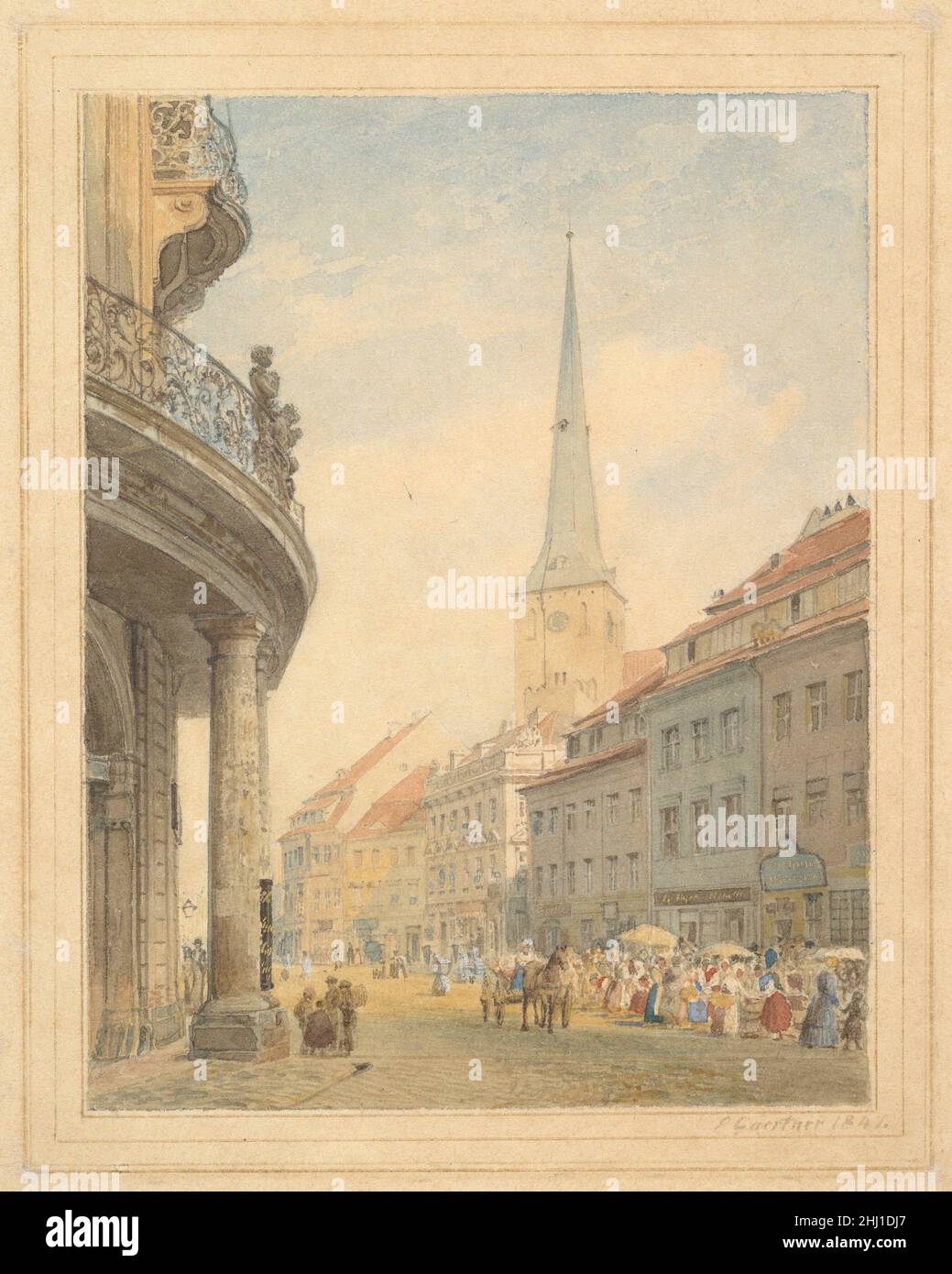 Blick auf Berlin mit dem Ephraim Palais links 1847 Eduard Gaertner Deutsch. Blick auf Berlin mit dem Ephraim Palais links 406968 Stockfoto