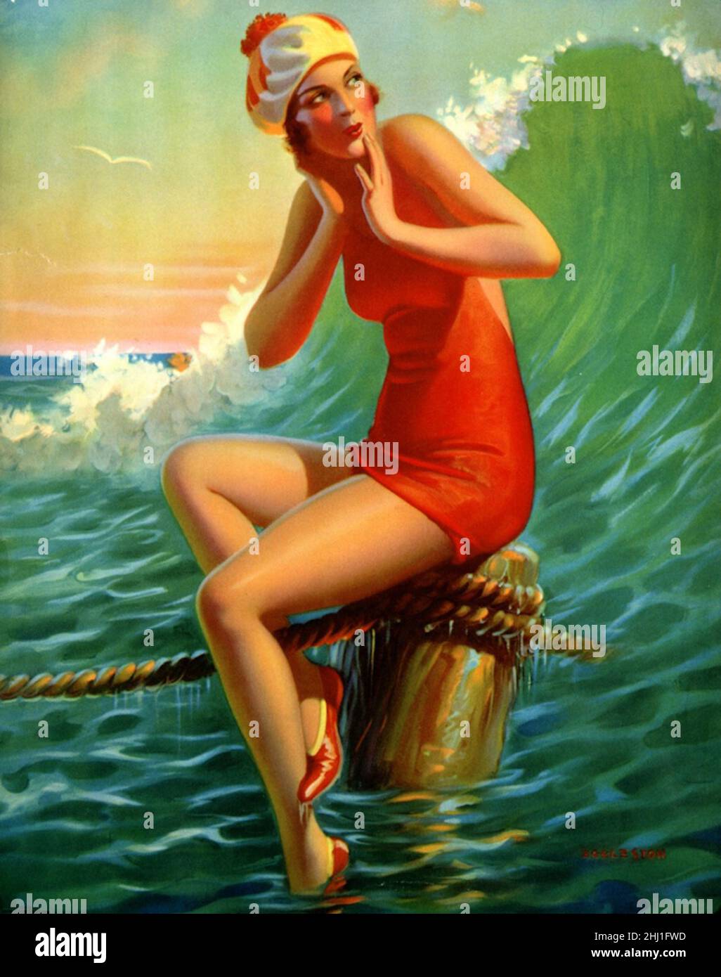 Edward Mason Eggleston (Amerikanischer Künstler) - Sitzt Schön - 1937 Stockfoto