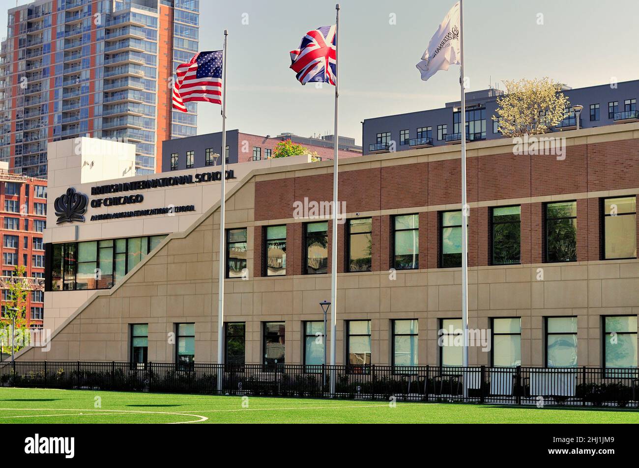 Chicago, Illinois, USA. Die British International School of Chicago, South Loop Campus. Stockfoto