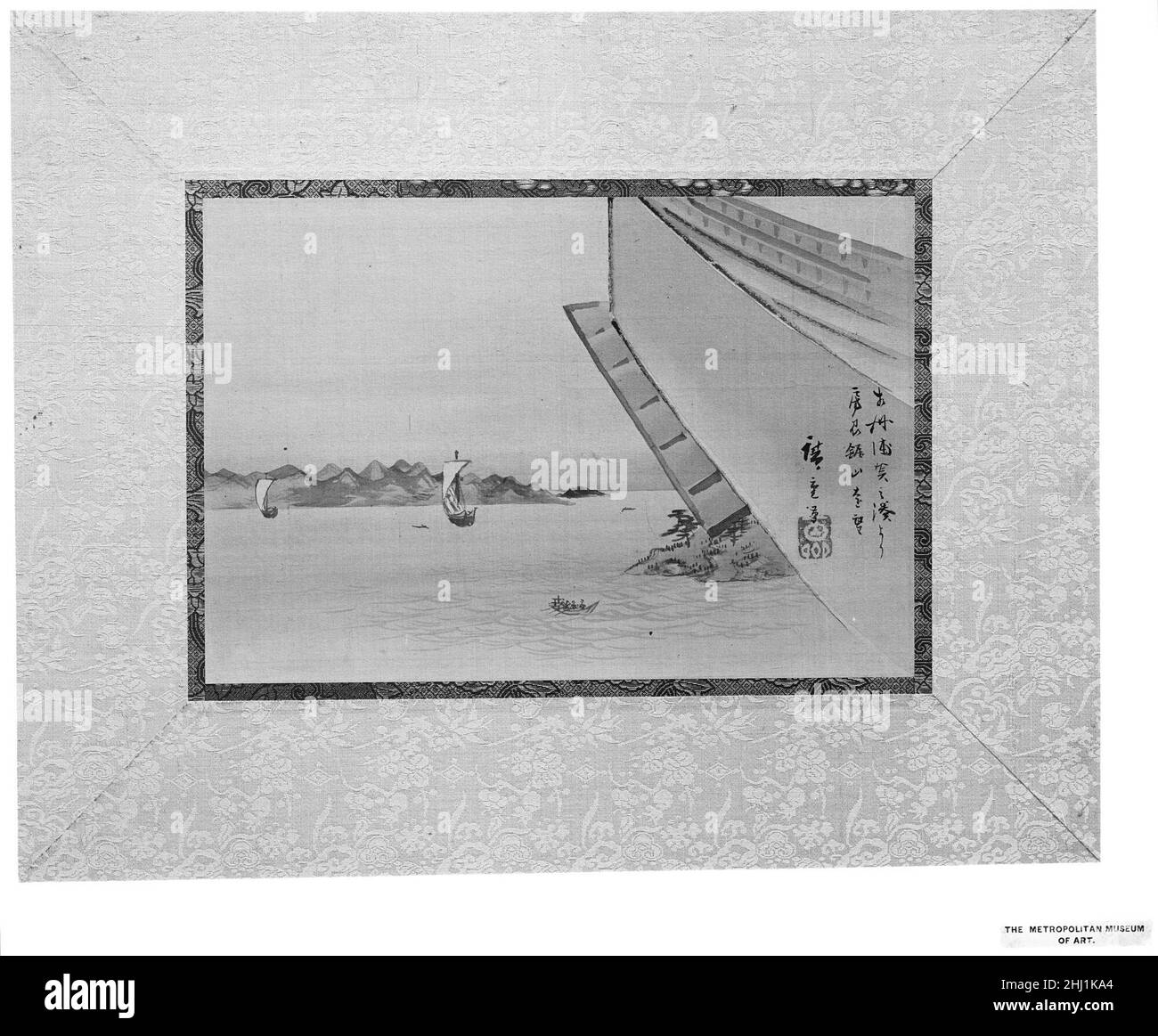 Mt. NOKOGIRI aus der Ferne gesehen 19th Jahrhundert Utagawa Hiroshige Japanisch. Mt. NOKOGIRI aus der Ferne gesehen 40340 Stockfoto