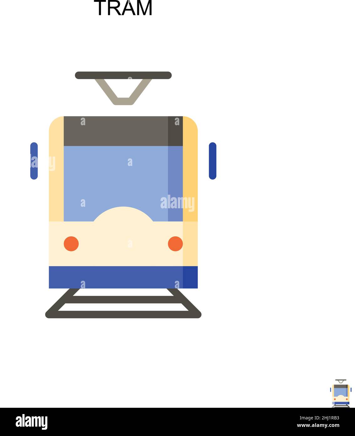 Tram Simple Vector-Symbol. Illustration Symbol Design-Vorlage für Web mobile UI-Element. Stock Vektor