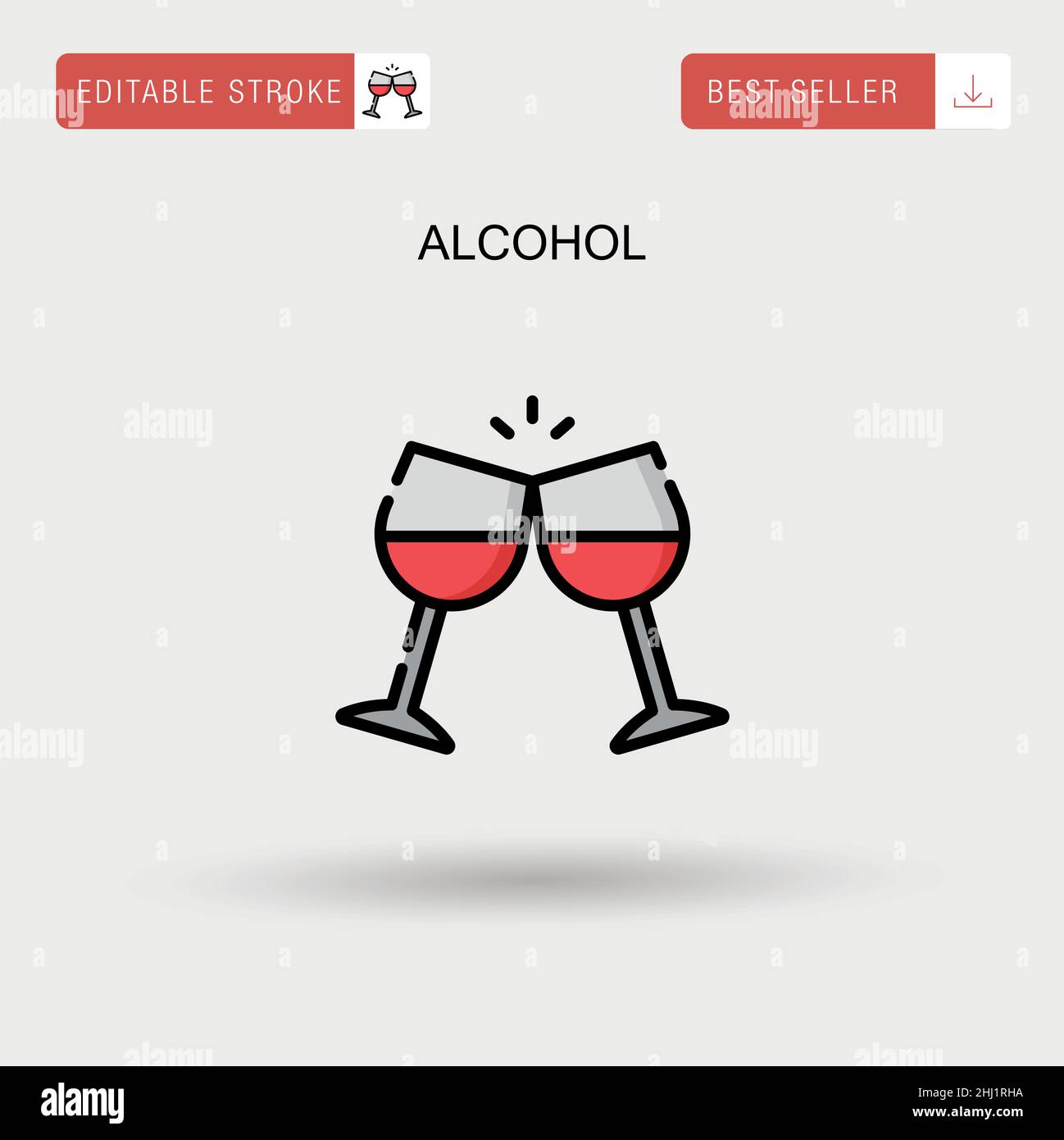 Einfaches Vektor-Symbol für Alkohol. Stock Vektor