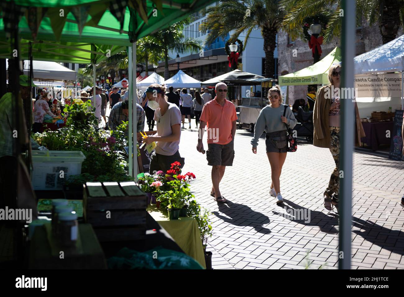 Samstag Bauernmarkt in der Innenstadt von Orlando, Florida Stockfoto