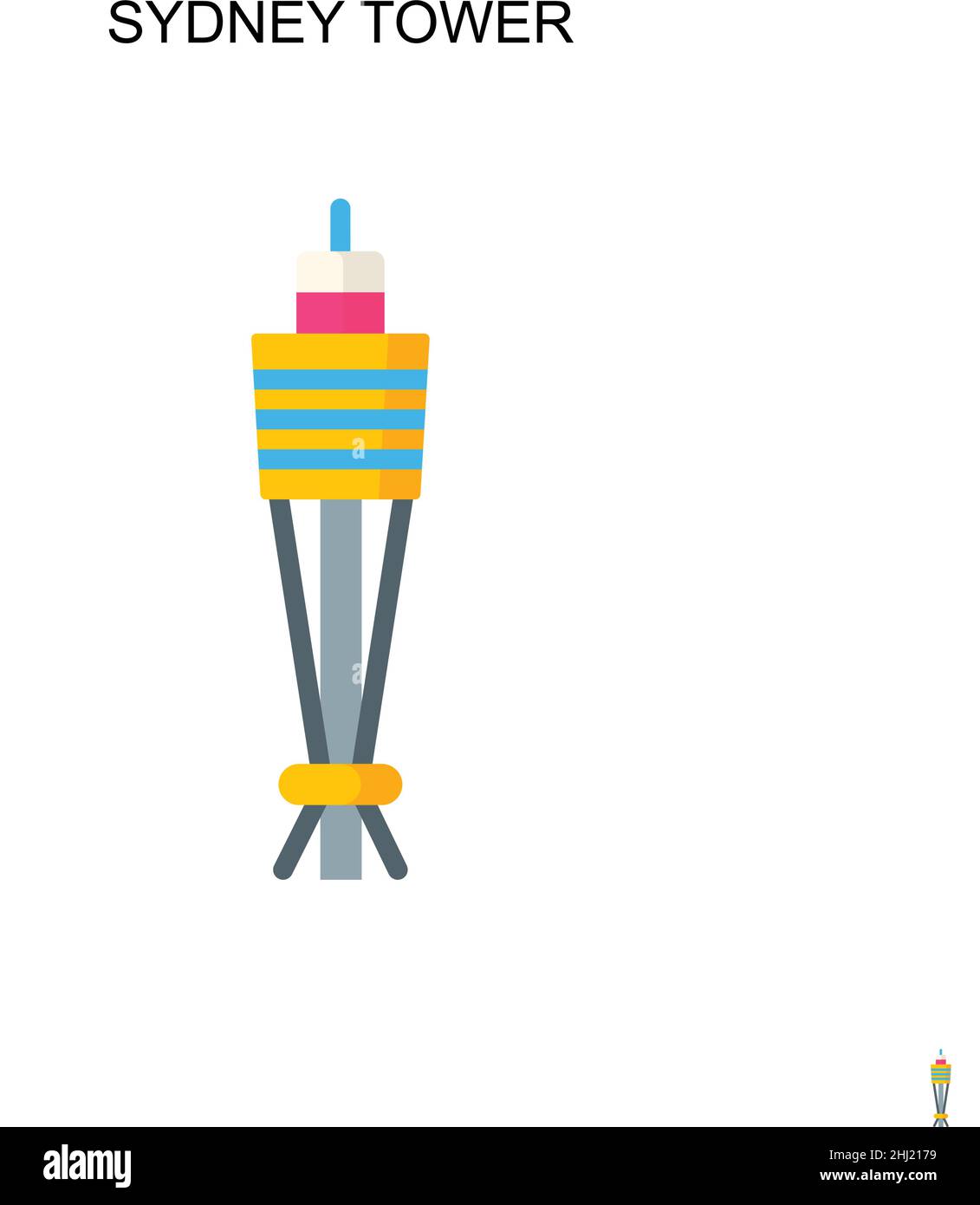 Sydney Tower einfaches Vektorsymbol. Illustration Symbol Design-Vorlage für Web mobile UI-Element. Stock Vektor