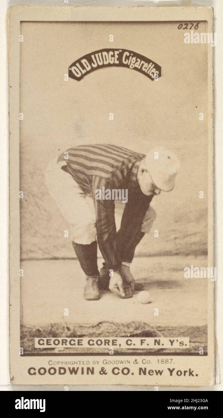 George F. 'Piano Legs' Gore, Center Field, New York, aus der Old Judge Serie (N172) für Old Judge Zigaretten 1887 herausgegeben von Goodwin & Company die 'Old Judge' Serie von Baseballkarten (N172) wurde von Goodwin & Company von 1887 bis 1890 herausgegeben, um Old Judge Zigaretten zu bewerben. George F. 'Piano Legs' Gore, Center Field, New York, aus der Old Judge Serie (N172) für Old Judge Cigarettes 402311 Stockfoto