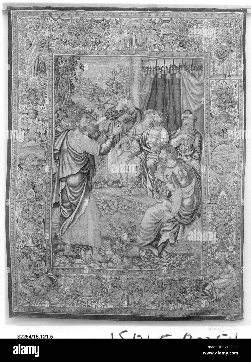 Paul vor Agrippa aus einer Reihe von Szenen aus dem Leben des heiligen Paulus Ca. 1600 nach einem Entwurf von Raphael (Rafaello Sanzio oder Santi) Italienisch. Paul vor Agrippa aus einer Reihe von Szenen aus dem Leben des heiligen Paulus 219786 Stockfoto