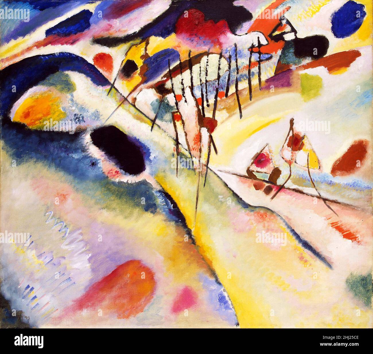 'Landscape' von Wassily Kandinsky (1866-1944), Öl auf Leinwand, 1913 Stockfoto