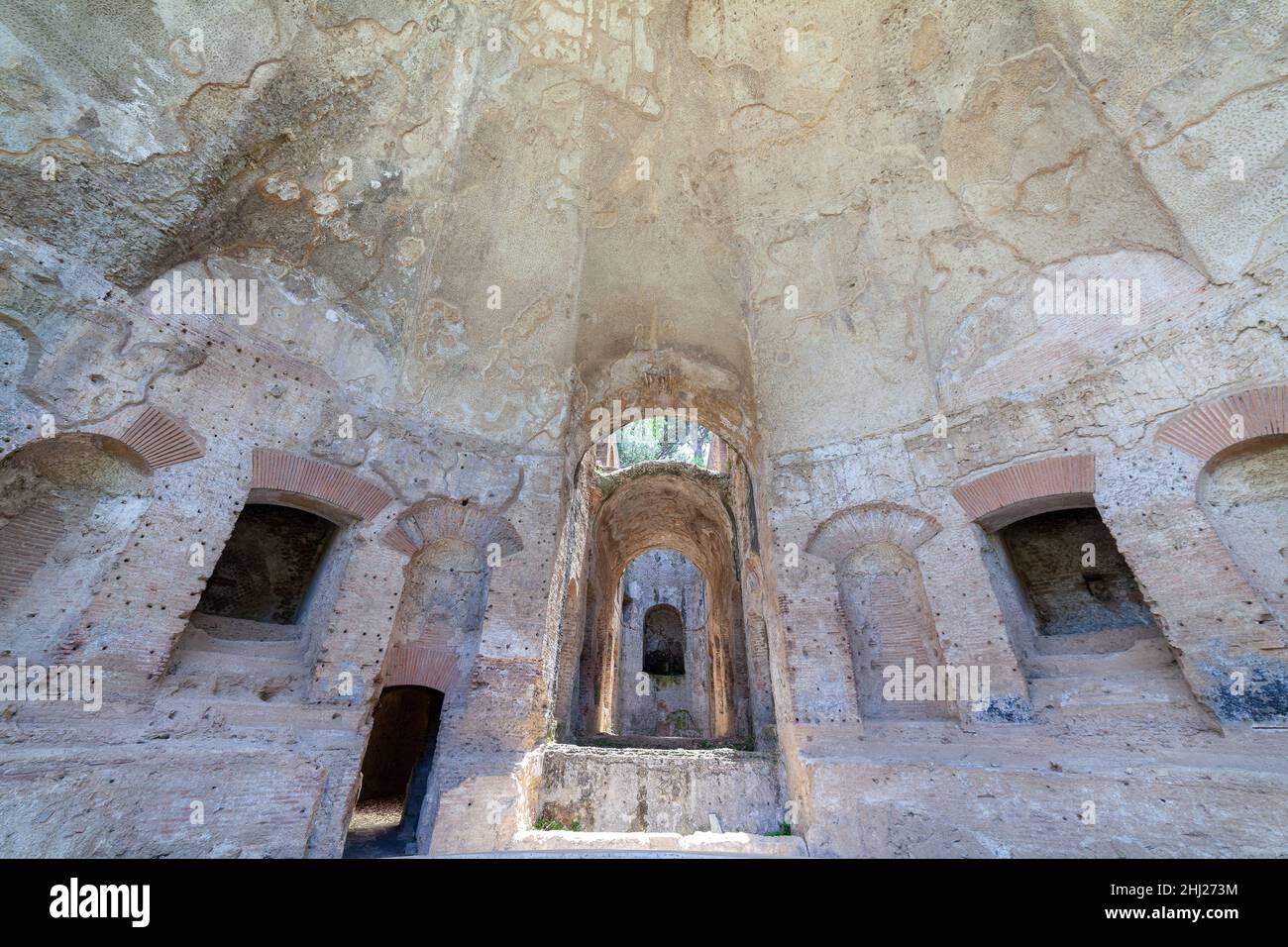 Die Ruinen der Villa Adriana im archäologischen Park in der Provinz Rom, Latium Stockfoto