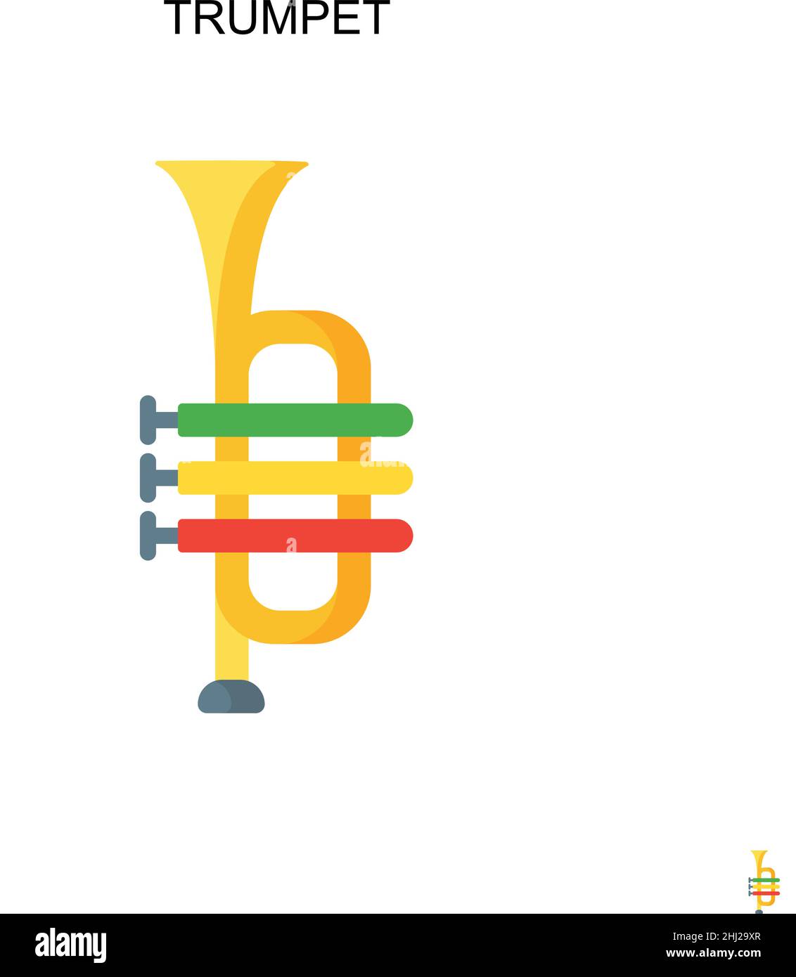 Einfaches Vektor-Symbol für Trompete. Illustration Symbol Design-Vorlage für Web mobile UI-Element. Stock Vektor