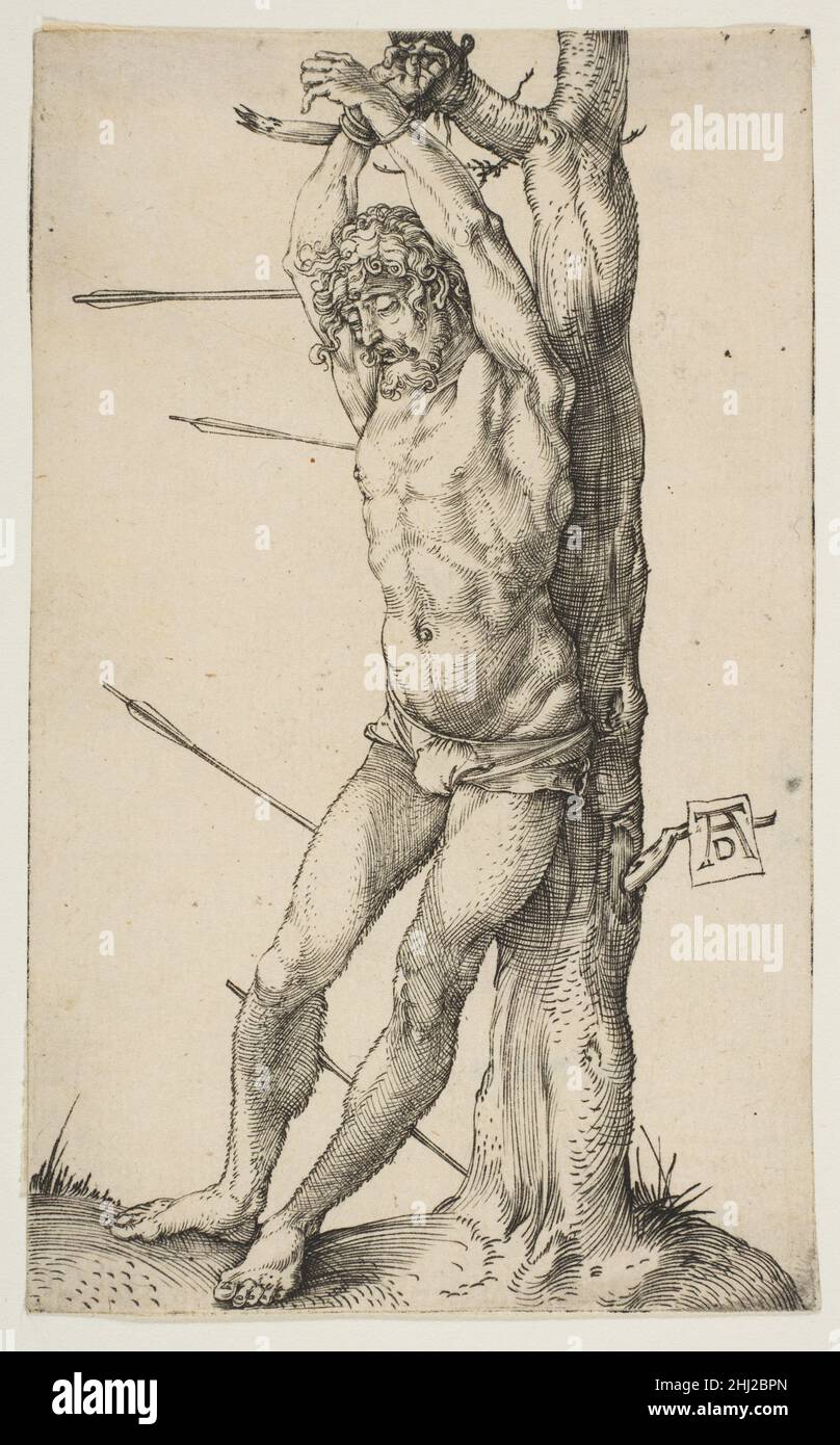 Heiliger Sebastian an einen Baum gebunden ca. 1501 Albrecht Dürer Deutsch. Heiliger Sebastian an einen Baum gebunden 391063 Stockfoto