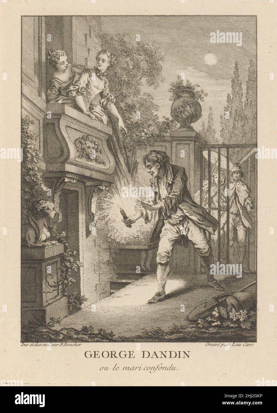 Gravures de Boucher pour les oeuvres de Molière [Figures de Boucher pour Molière] Mitte des 18th. Jahrhunderts Porträt von Moliere gezeichnet von Jean-Baptiste Mauzaisse Französisch. Gravures de Boucher pour les oeuvres de Molière [Figures de Boucher pour Molière] 346508 Stockfoto