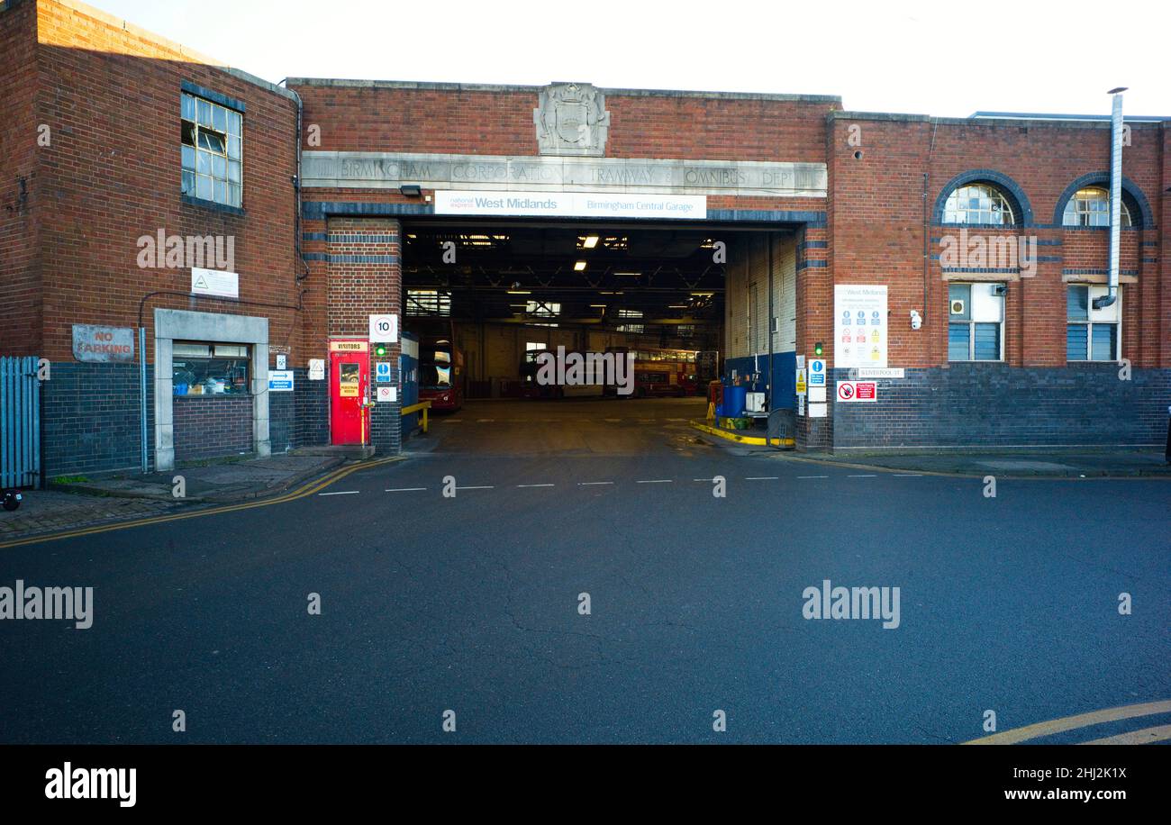 Birmingham Central Bus Garage in Liverpool Street, Digbeth Stockfoto