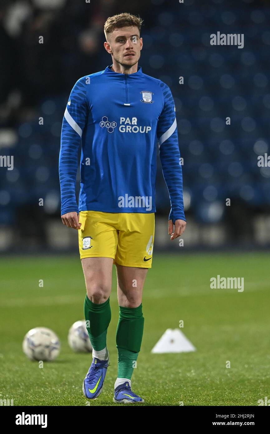 Liam Lindsay #6 von Preston North End während der Aufwärmphase vor dem Spiel Stockfoto