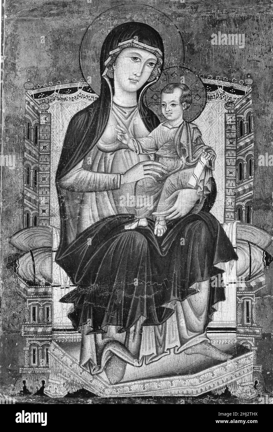 Madonna mit Kind thront italienischen (Florentiner) Maler Italienisch. Madonna mit Kind auf dem Thron 436731 Stockfoto