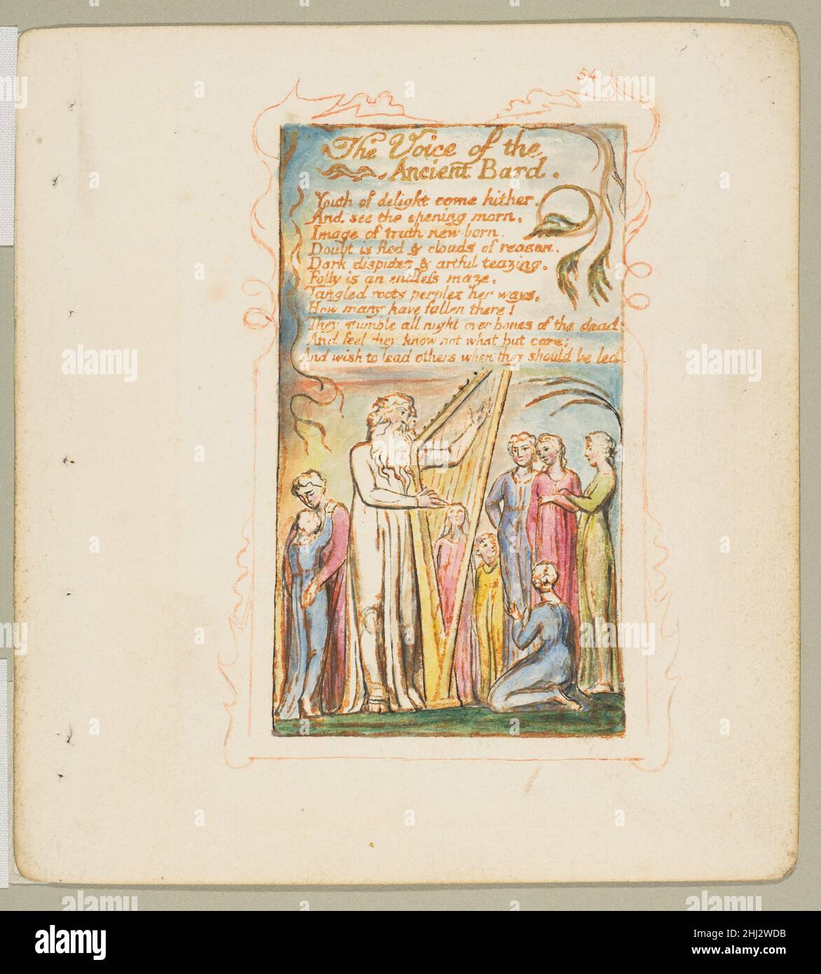 Songs of Innocence und of Experience: Voice of the Ancient Bard Ca. 1825 William Blake British. Lieder der Unschuld und der Erfahrung: Voice of the Ancient Bard 348043 Stockfoto