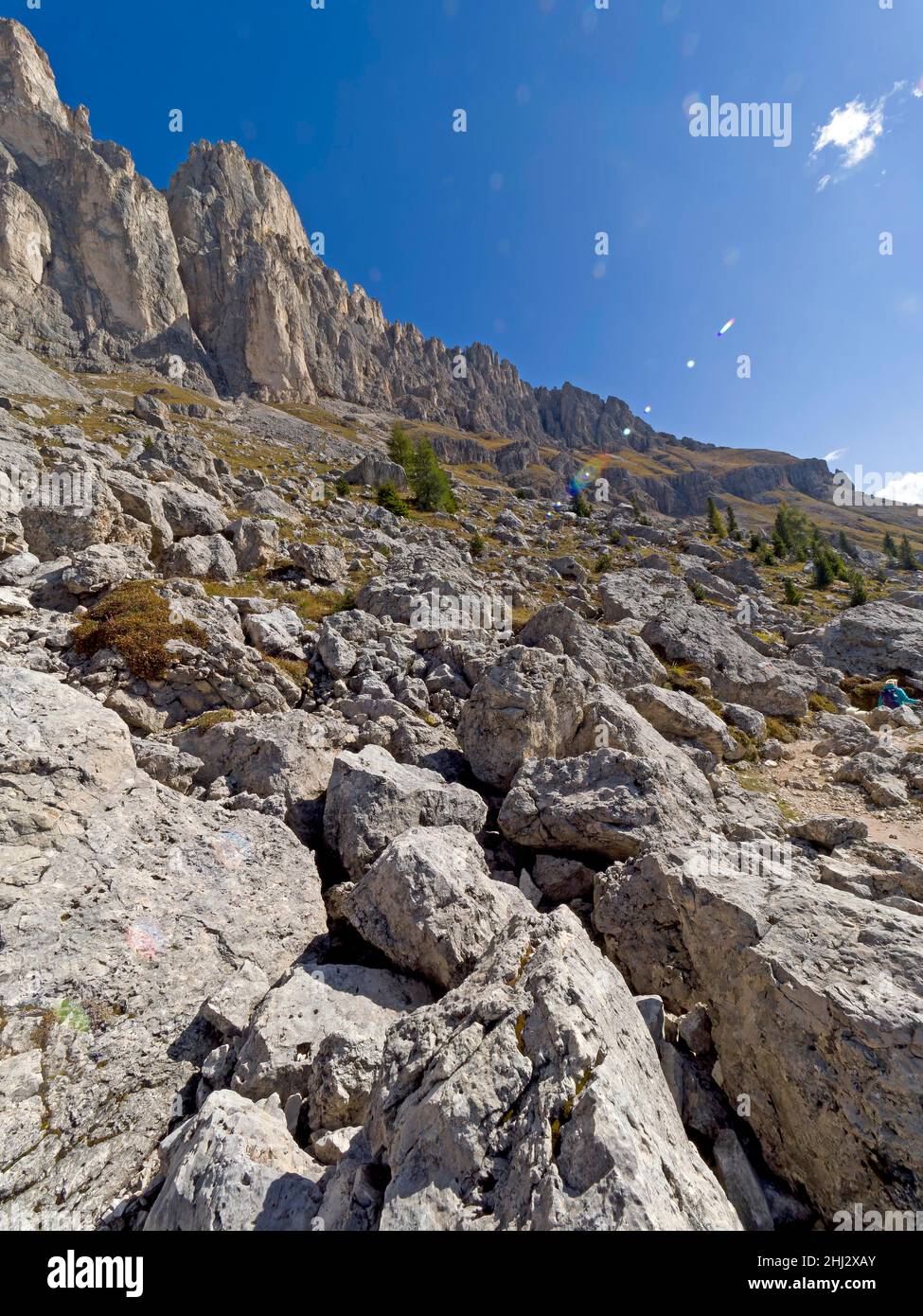 Berglandschaft, Rosengarten, Dolomiten, Trentino, Südtirol, Italien Stockfoto