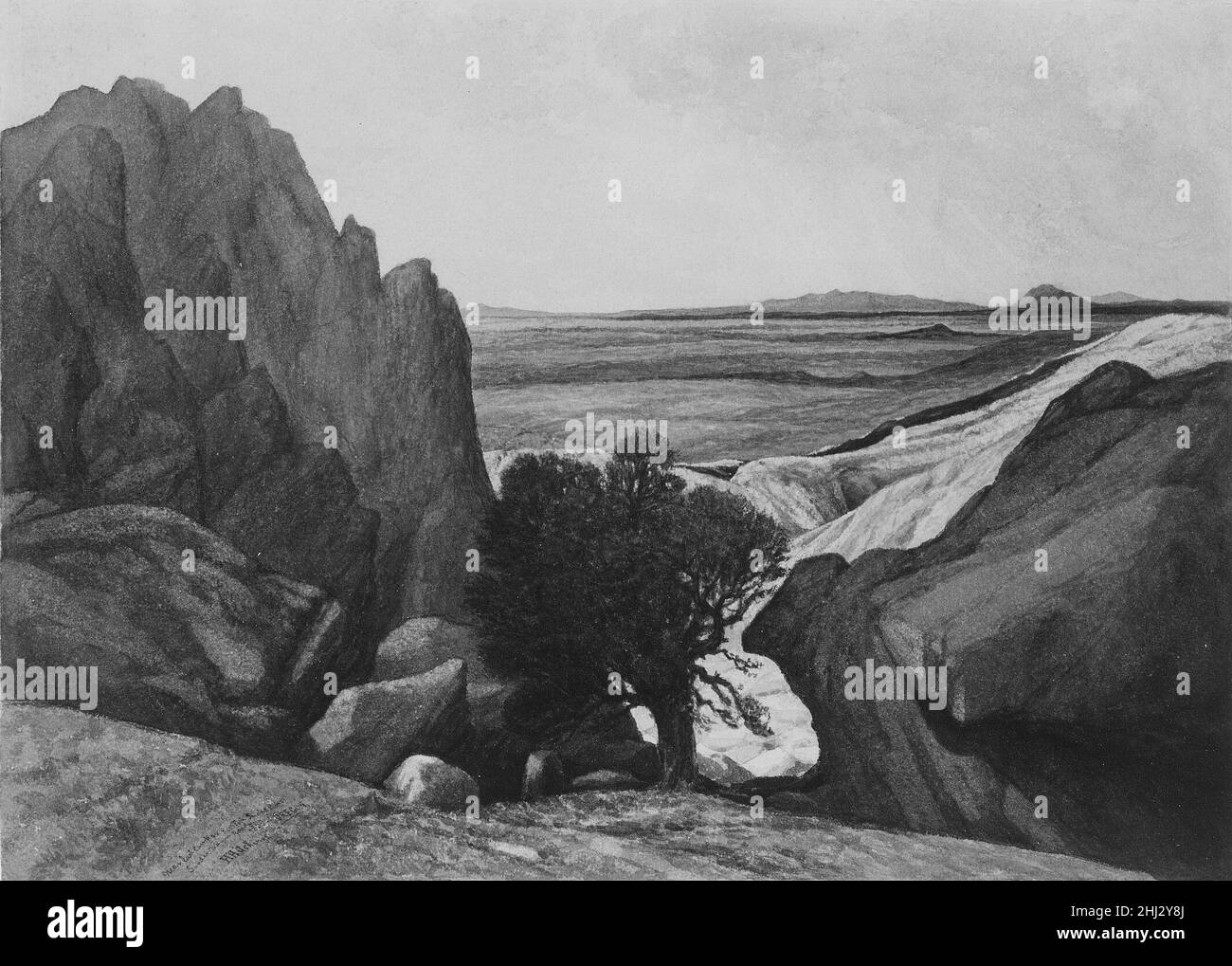 In der Nähe von Last Camp auf Ross Fork, Snake River, Lander Wagon Road, Oregon 1859 Henry Hitchings. In der Nähe von Last Camp auf Ross Fork, Snake River, Lander Wagon Road, Oregon 15538 Stockfoto