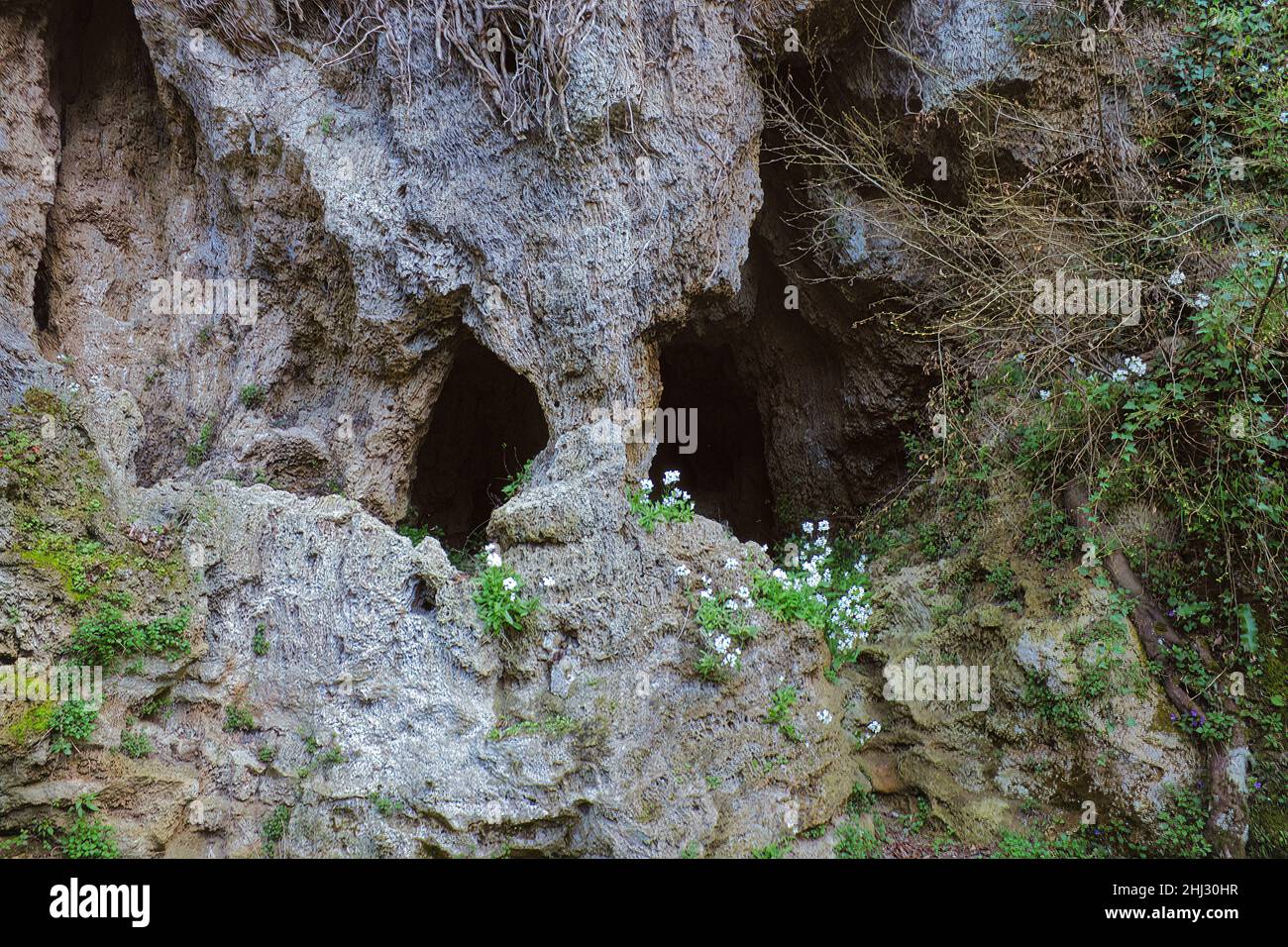 Cascate delle Marmore, das Naturschutzgebiet der Wasserfälle von Marmore, Wanderwege und Naturpfade Stockfoto