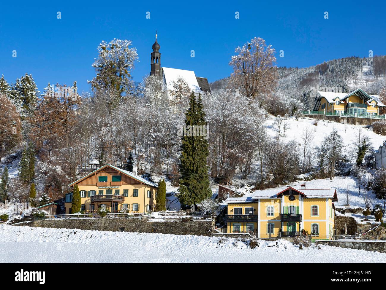 Wallfahrtskirche Maria Hilf, Hilfbergkirche, Mondsee, Salzkammergut, Oberösterreich, Österreich Stockfoto