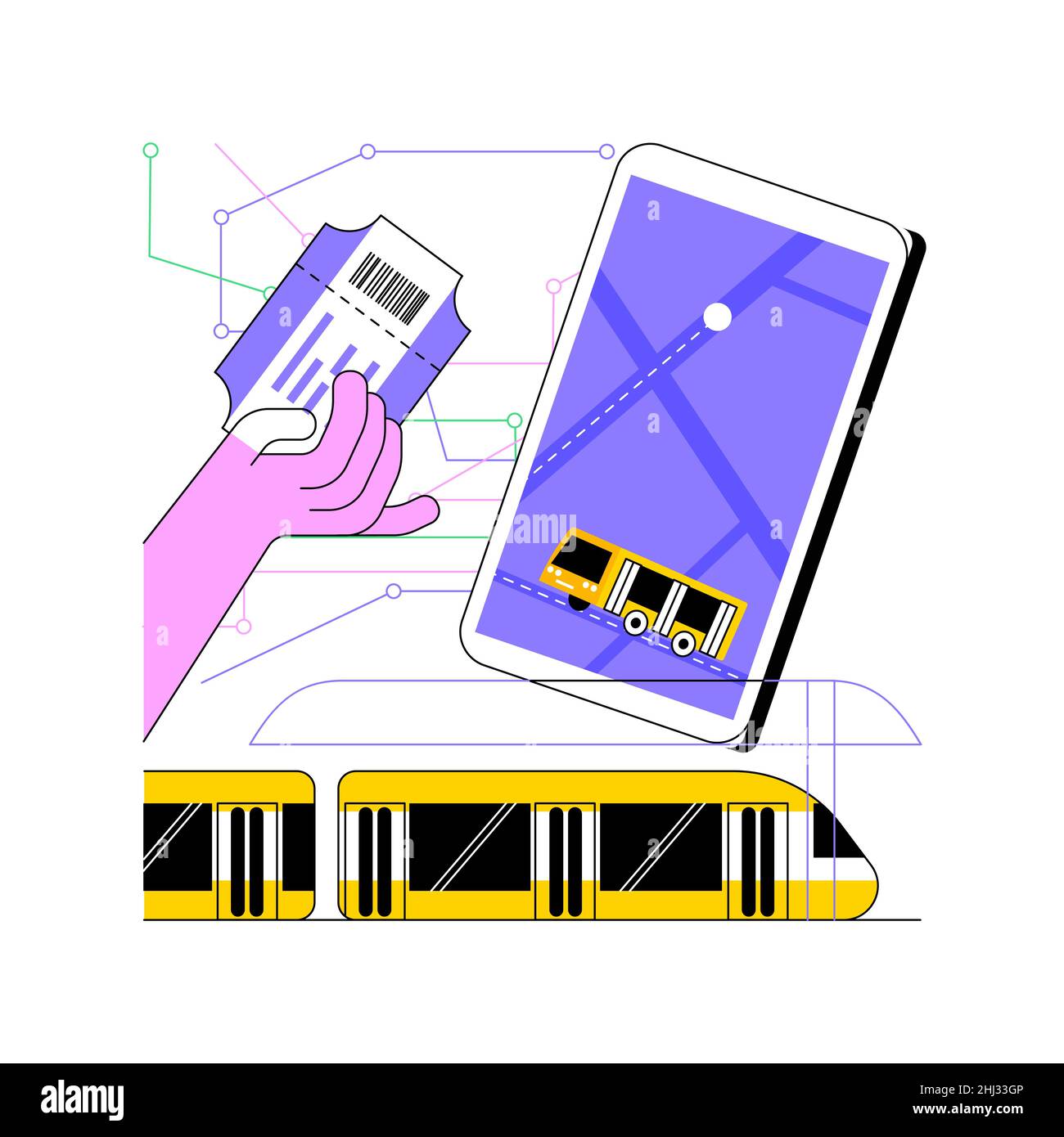 Regionalverkehr abstrakte Konzept Vektor-Illustration. Fahrgastausweis, Regionallogistik, Ticketbüro, öffentliche Busse, Bahnhof, Verkehrsnetz, kommunaler Dienst abstrakte Metapher. Stock Vektor