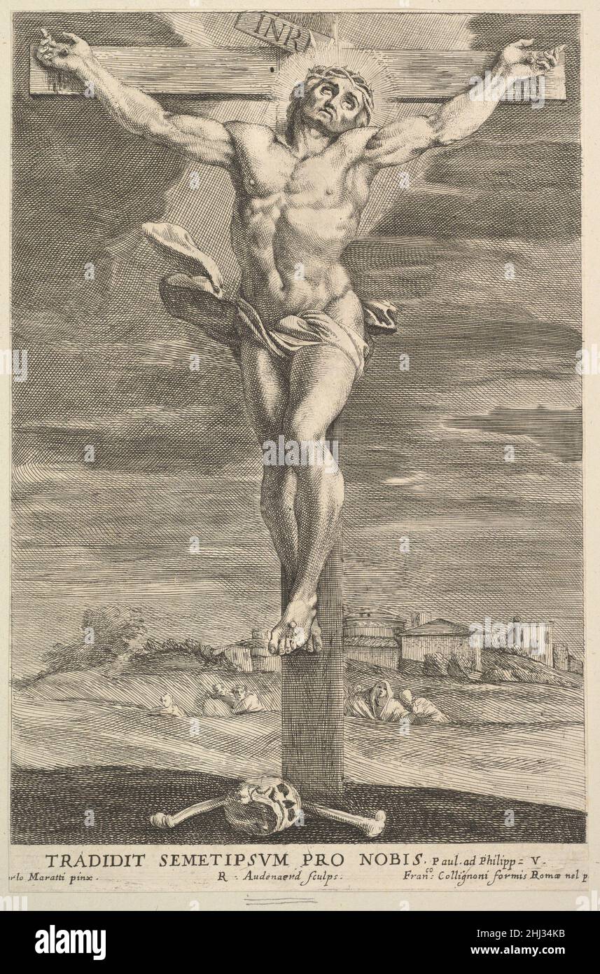 Kreuzigung 1670–90 Robert van Audenaerde Flämisch. Kreuzigung 400689 Stockfoto
