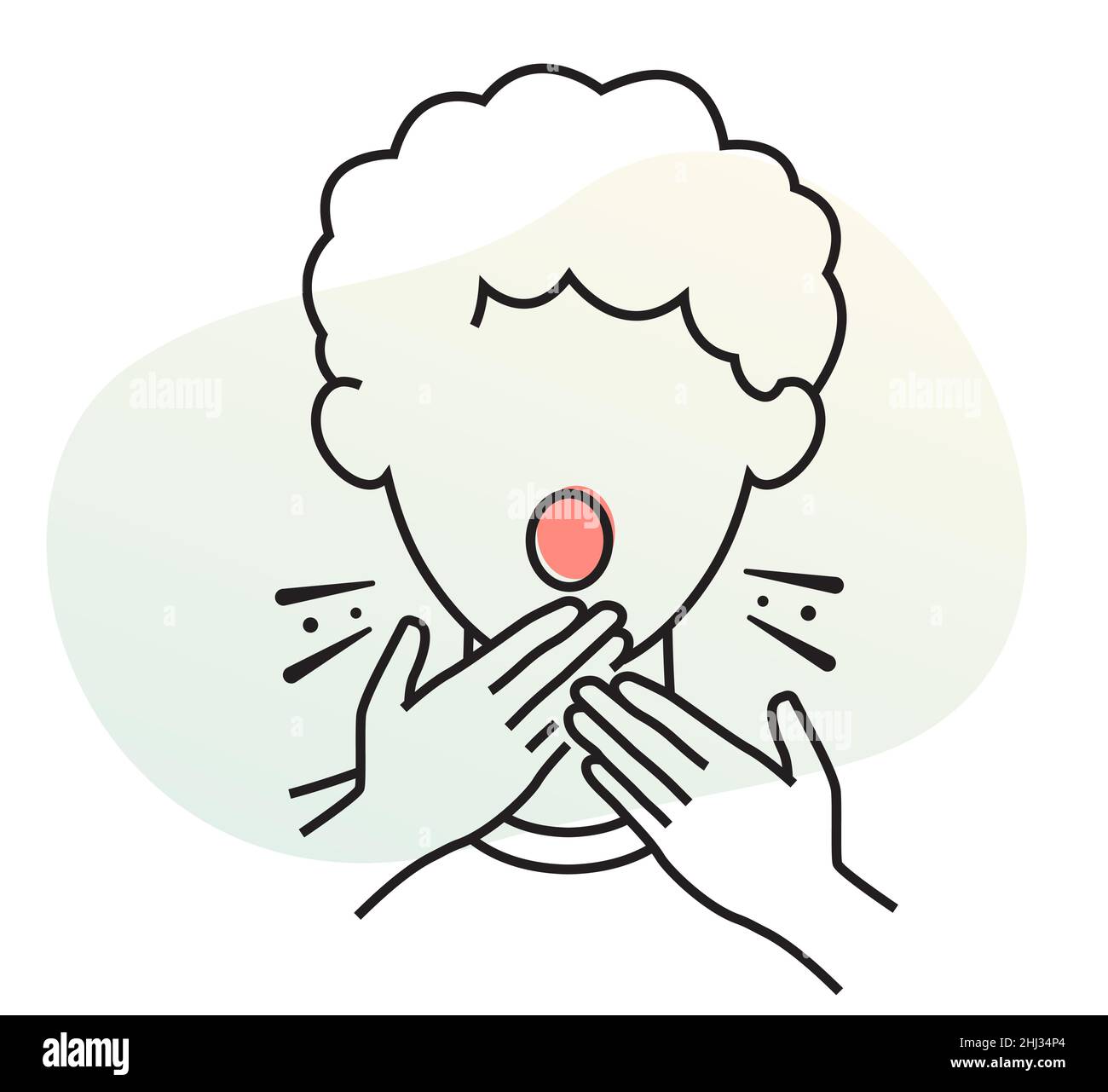 Novel Coronavirus - COVID-19 - Kurzatmigkeit - Icon als EPS 10 Datei Stock Vektor