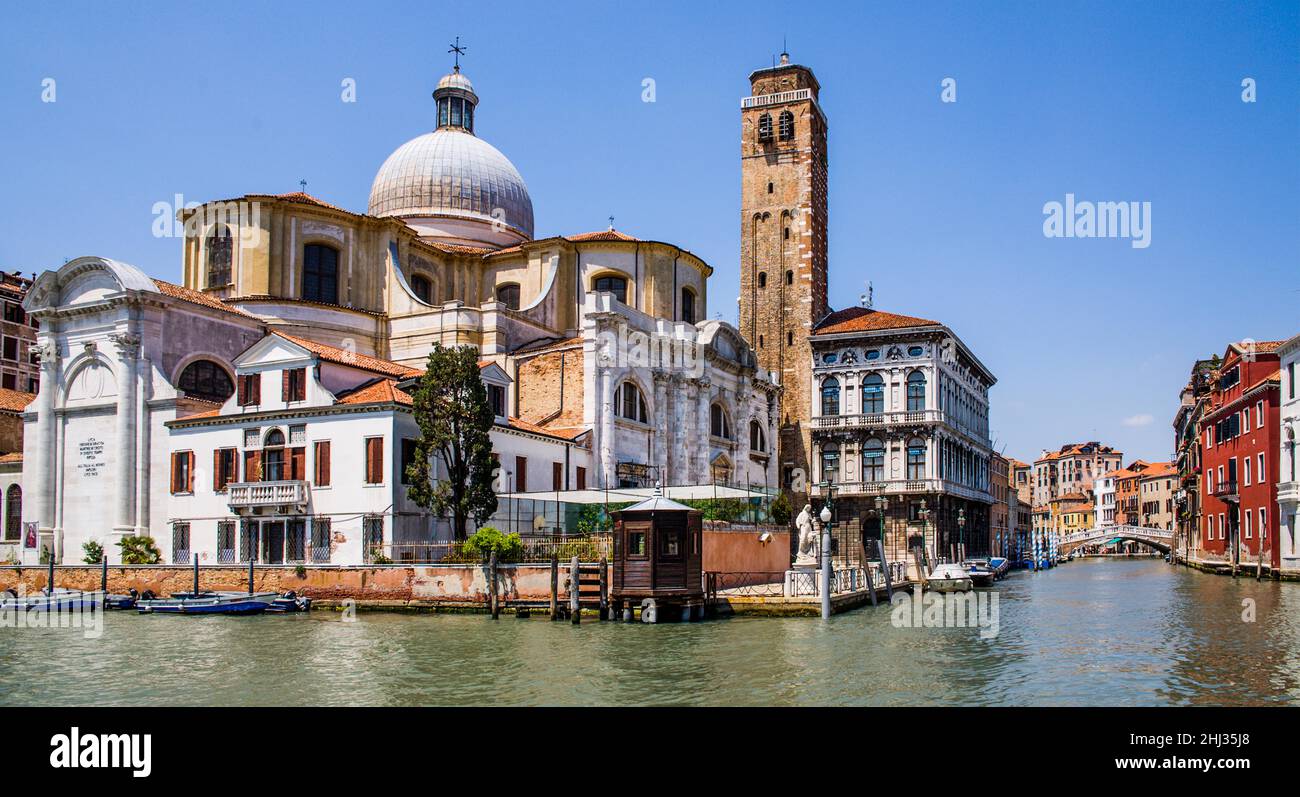 San Geremia, Sestiere Cannaregio, Canal Grande mit etwa 200 Adelspalästen aus dem 15th-19th Jahrhundert, größte Wasserstraße in Venedig, Lagunenstadt Stockfoto