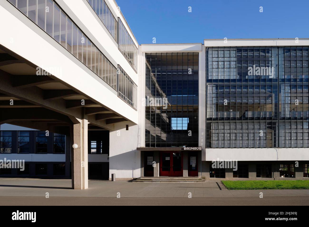 Bauhaus Dessau, Bauhausgebäude, Dessau, Sachsen-Anhalt, Deutschland Stockfoto