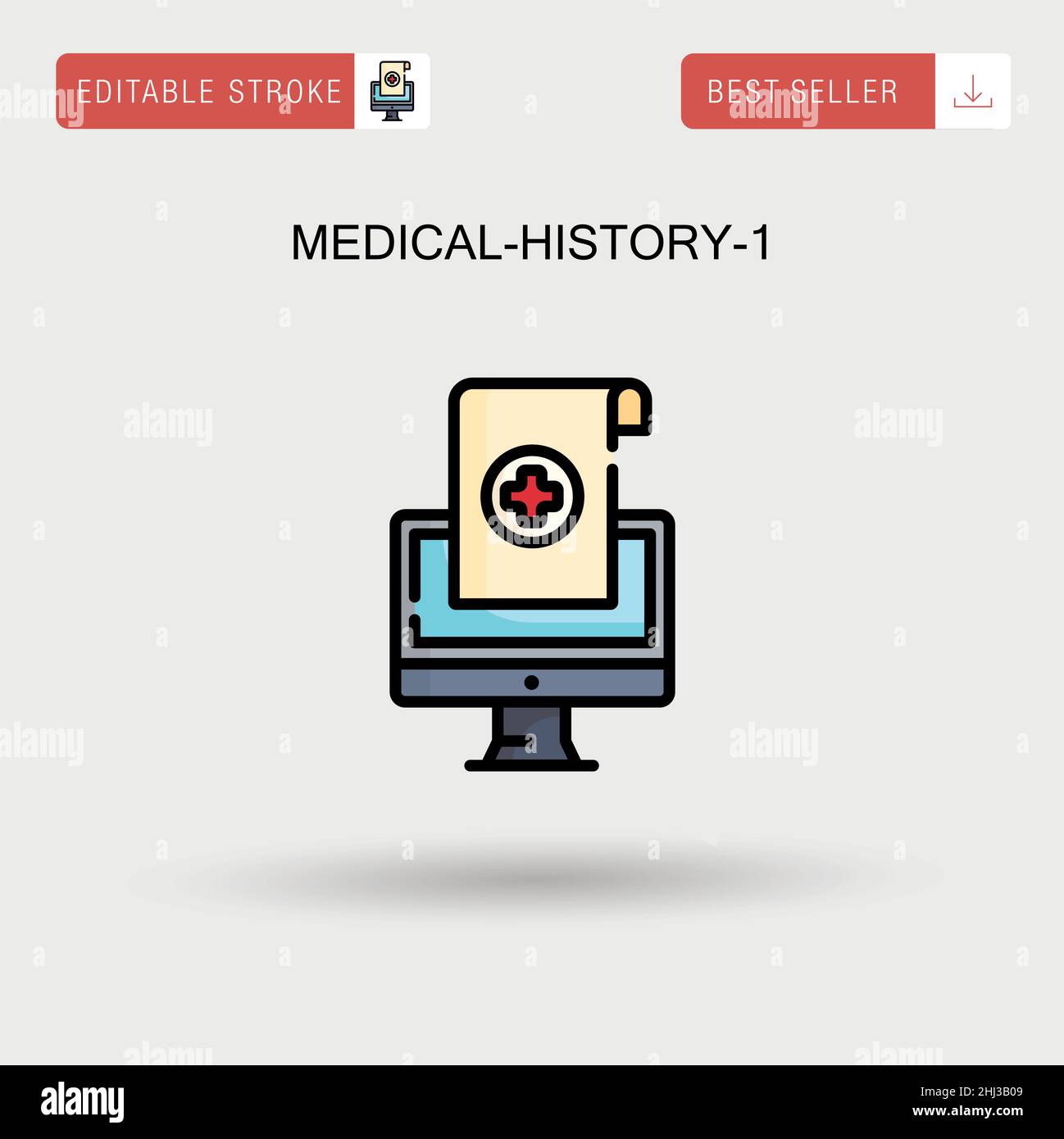 Medical-History-1 einfaches Vektorsymbol. Stock Vektor