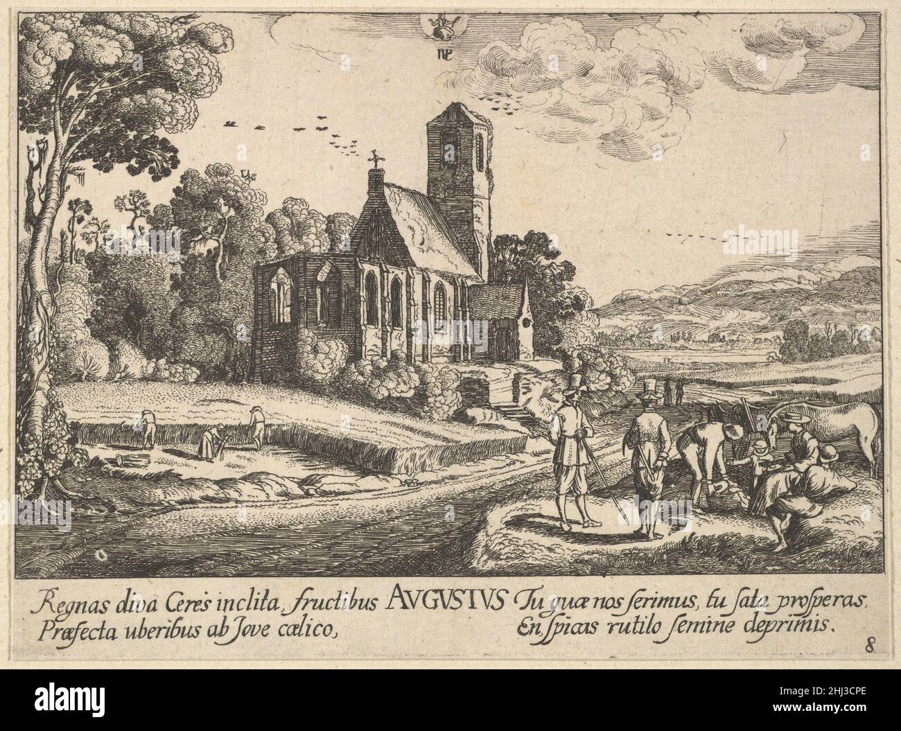 August (Augustus) 1628–29 Wenzel Hollar Böhmisch. August (Augustus) 361697 Stockfoto