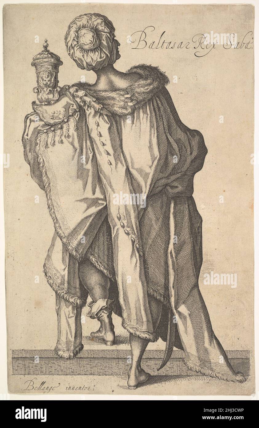 Balthasar, nach Figur in 'die Anbetung der Könige' von Jacques Bellange ca. 1610–50 Matthäus Merian der Ältere Schweizer. Balthasar, nach Figur in der Anbetung der Könige von Jacques Bellange 397259 Stockfoto