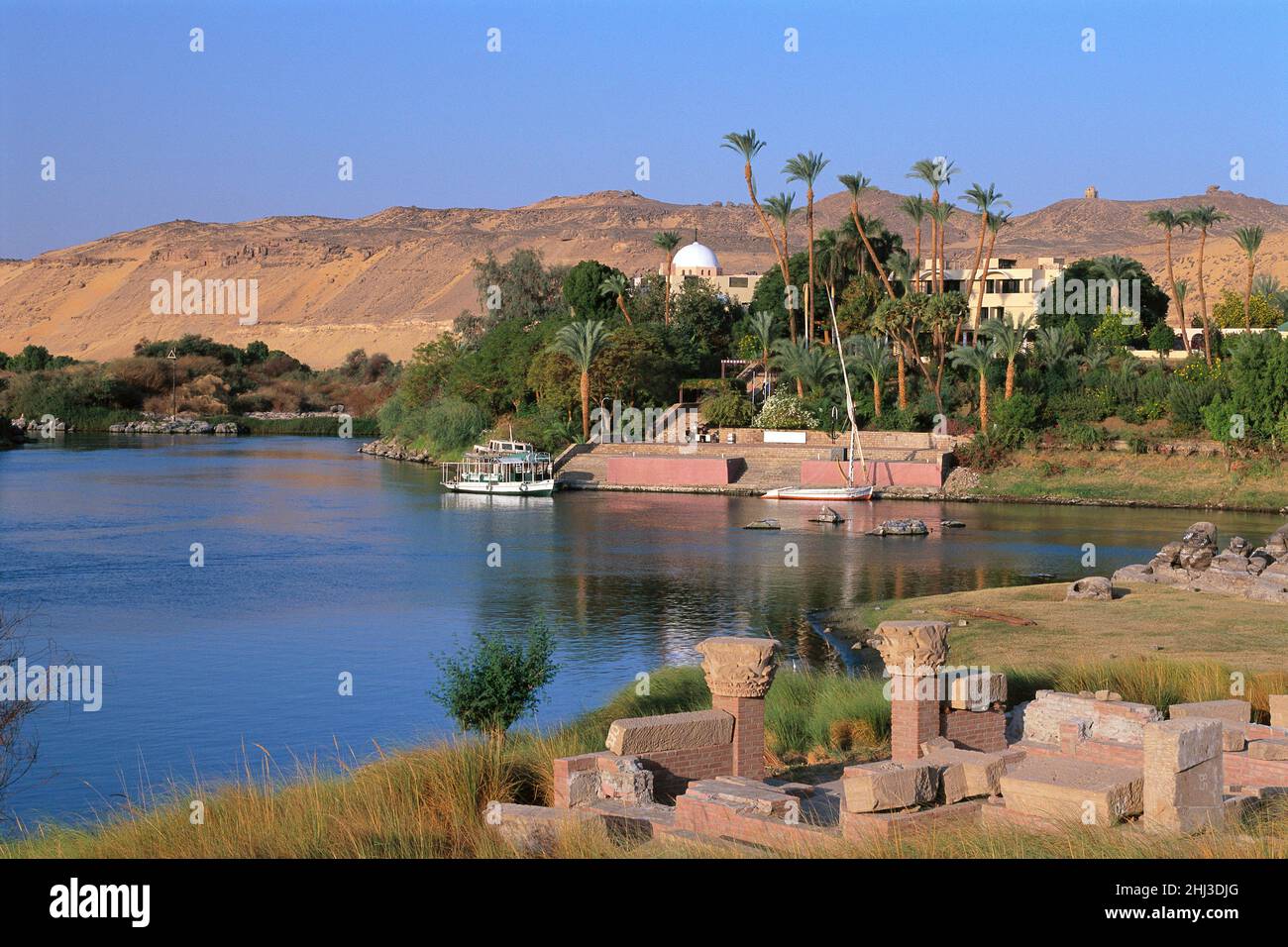 Der Nil bei Assuan, Ägypten Stockfoto