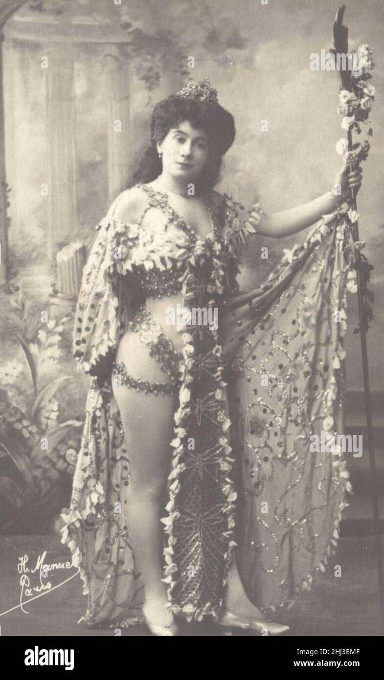 Séviane Französischer Kabarett-Performer um 1900. Stockfoto