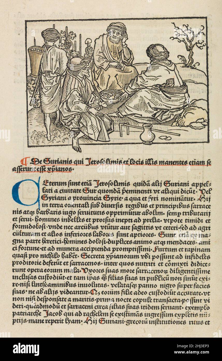 Peregrinatio in terram sanctam. 1486 Bernhard von Breydenbach Deutsch. Peregrinatio in terram sanctam.. Erhard Reuwich (deutsch, Utrecht ca. 1455–ca. 1490 Mainz). 1486. Holzschnitte. Peter Schöffer der Ältere (Deutsch, Gernsheim 1425–1503 Mainz). Bücher Stockfoto