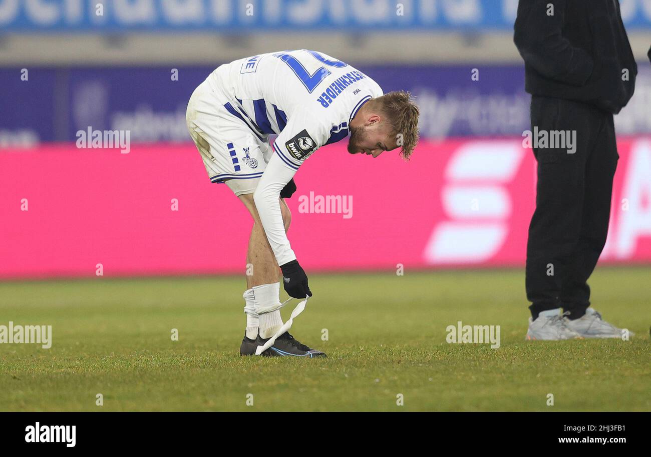 Duisburg, Deutschland. 26th Jan, 2022. firo: 01/26/2022 Fuvuball: Fußball: 3rd Bundesliga, Saison 2021/2022 MSV Duisburg - 1.FC Magdeburg 0: 5 Enttv§uscht, Niko Bretschneider Credit: dpa/Alamy Live News Stockfoto