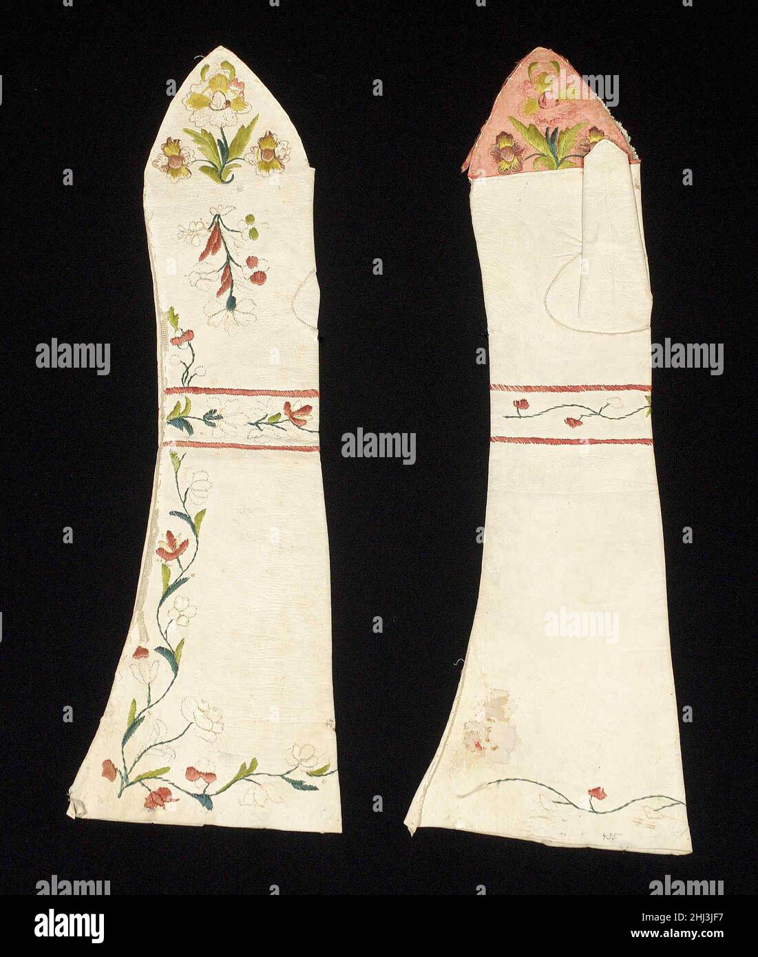 Fäustlinge im vierten Quartal 18th Jahrhundert möglicherweise britisch. Handschuhe 170543 Stockfoto