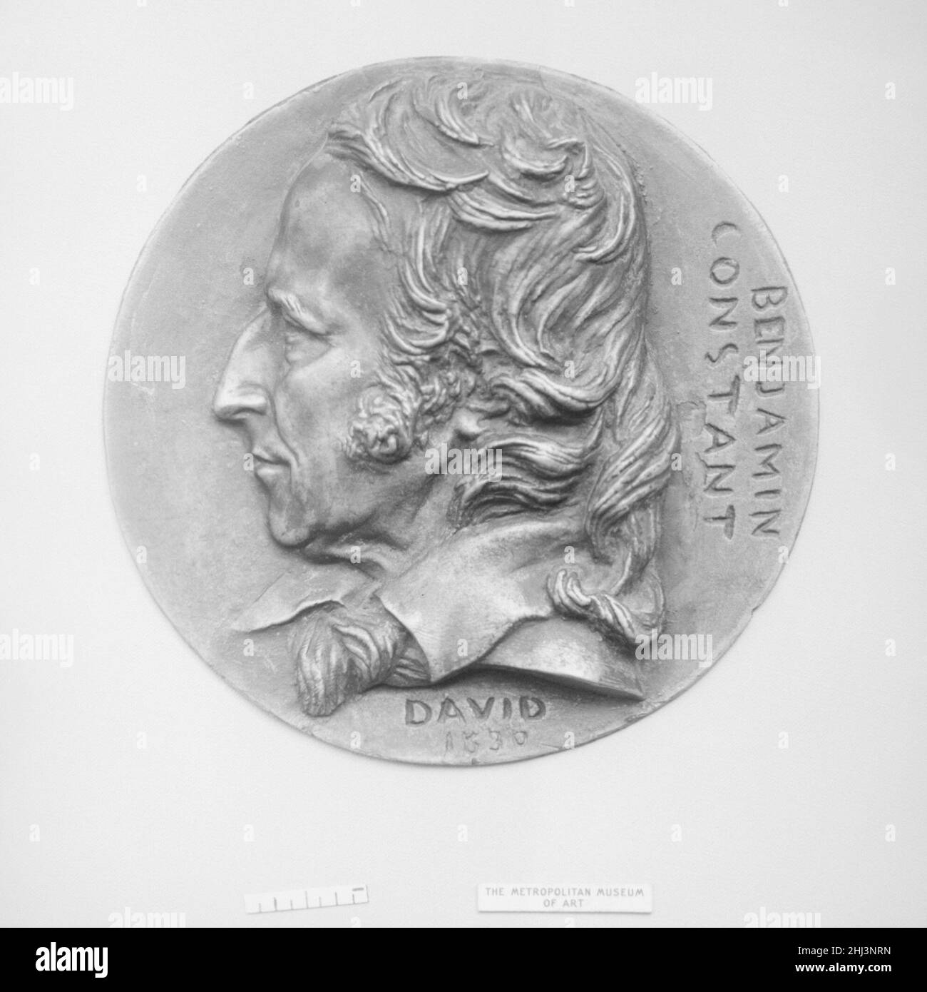 Henri Benjamin Constant de Rebecque (1767–1830), schweizerisch-französischer politischer Schriftsteller und Politiker 1830 Pierre Jean David d'Angers Französisch Pierre-Jean David d'Angers war der produktivste und einer der wichtigsten französischen Bildhauer der ersten Hälfte des 19. Jahrhunderts. Während seiner fast fünfzigjährigen Karriere (1819–1856) blieb David seiner Überzeugung treu, dass skulpturale Denkmäler, die den Leistungen großer Männer und Frauen gewidmet sind, die Größe eines Volkes am dauerhaftesten und lebhaftesten zum Ausdruck bringen. Er suchte kontinuierlich Aufträge für Denkmäler, die historische und zeitgenössische Figuren darstellen Stockfoto