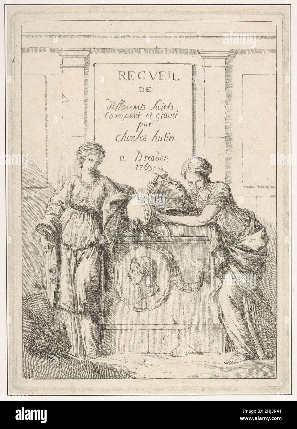 Recueil de différents Sujets composés et gravés par Charles Hutin à Dresden 1763 Charles Hutin Französisch. Recueil de différents Sujets composés et gravés par Charles Hutin à Dresden 397422 Stockfoto