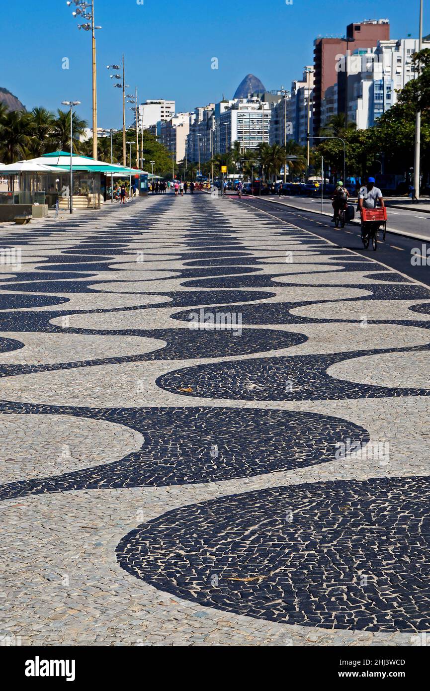 Bürgersteig am CoCoCoCoCodaper Beach, Rio Stockfoto