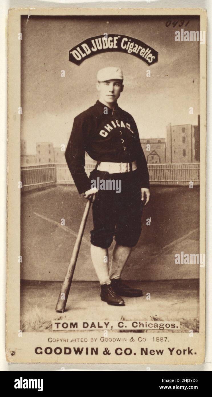 Tom Daly, Catcher, Chicago, aus der Old Judge Serie (N172) für Old Judge Zigaretten 1887 herausgegeben von Goodwin & Company die 'Old Judge' Serie von Baseballkarten (N172) wurde von Goodwin & Company von 1887 bis 1890 herausgegeben, um Old Judge Zigaretten zu bewerben. Tom Daly, Catcher, Chicago, aus der Old Judge Serie (N172) für Old Judge Cigarettes 401692 Stockfoto