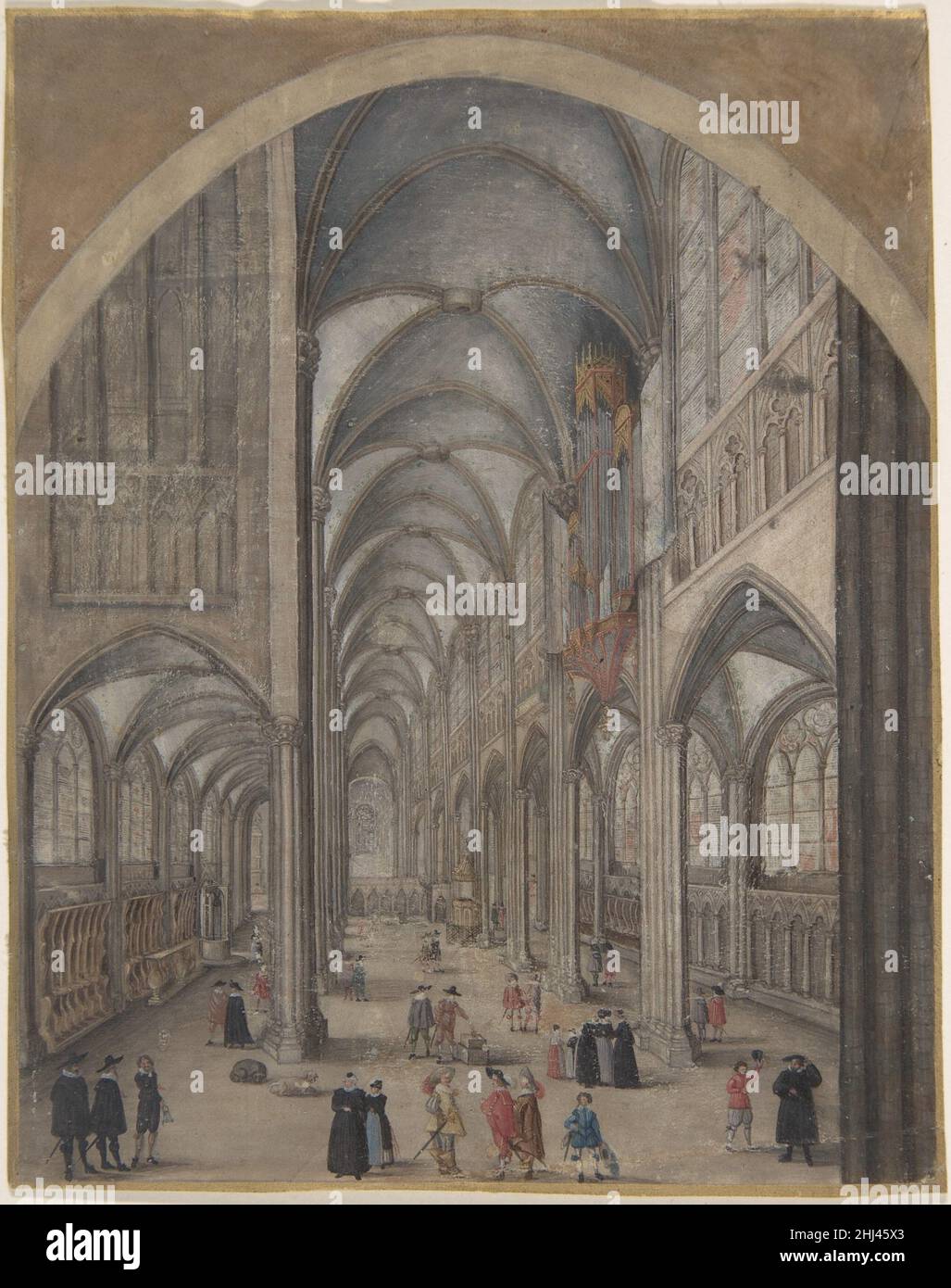 Der Innenraum des Straßburger Münsters ca. 1625–30 zugeschrieben Jacob van der Heyden Flämisch. Der Innenraum des Straßburger Doms 335592 Stockfoto