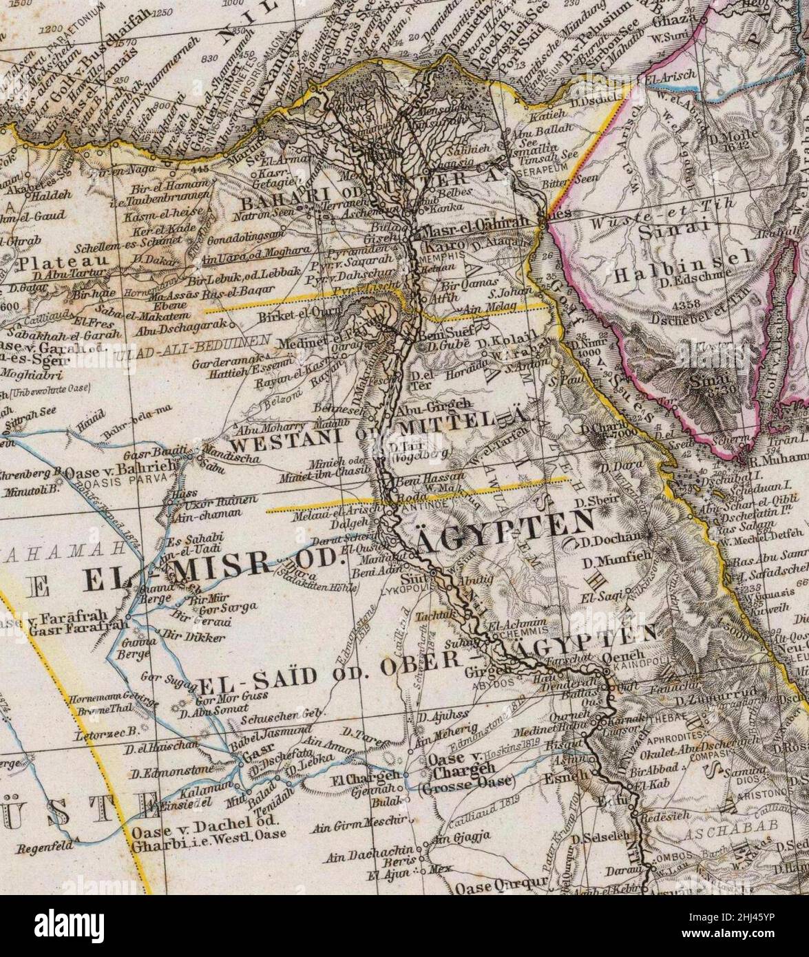 Stieler, Adolf. Das Mittellandische Meer Und Nord-Afrika. 1875 CB. Stockfoto