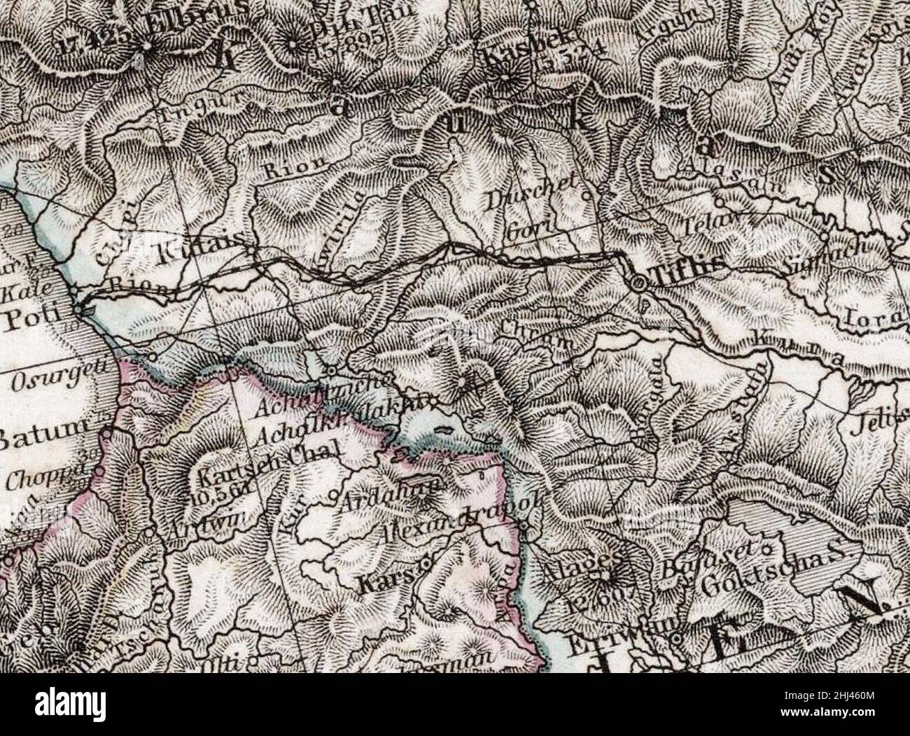 Stieler, Adolf. Das Mittellandische Meer Und Nord-Afrika. 1875 EF. Stockfoto