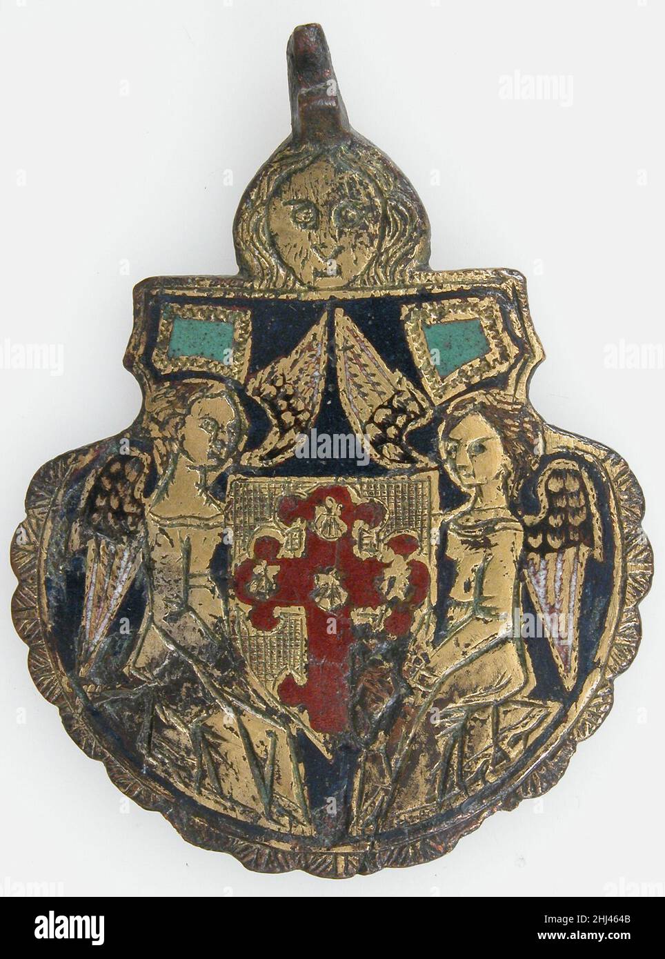 Harness Pendant 13th–Anfang des 15th. Jahrhunderts die möglicherweise  spanische Heraldik oder Wappen waren im Mittelalter und in der Renaissance  von entscheidender Bedeutung in Europa. Heraldische Embleme wurden  verwendet, um Adelsfamilien, Städte ...