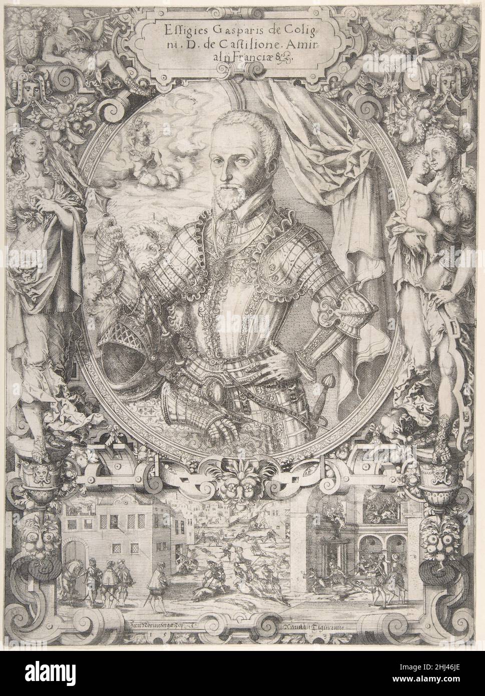 Gaspard de Coligny, Admiral von Frankreich 1550–91 Jost Amman Swiss. Gaspard de Coligny, Admiral von Frankreich 390716 Stockfoto
