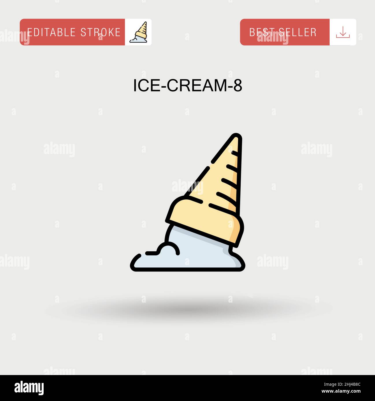 Ice-Cream-8 einfaches Vektorsymbol. Stock Vektor