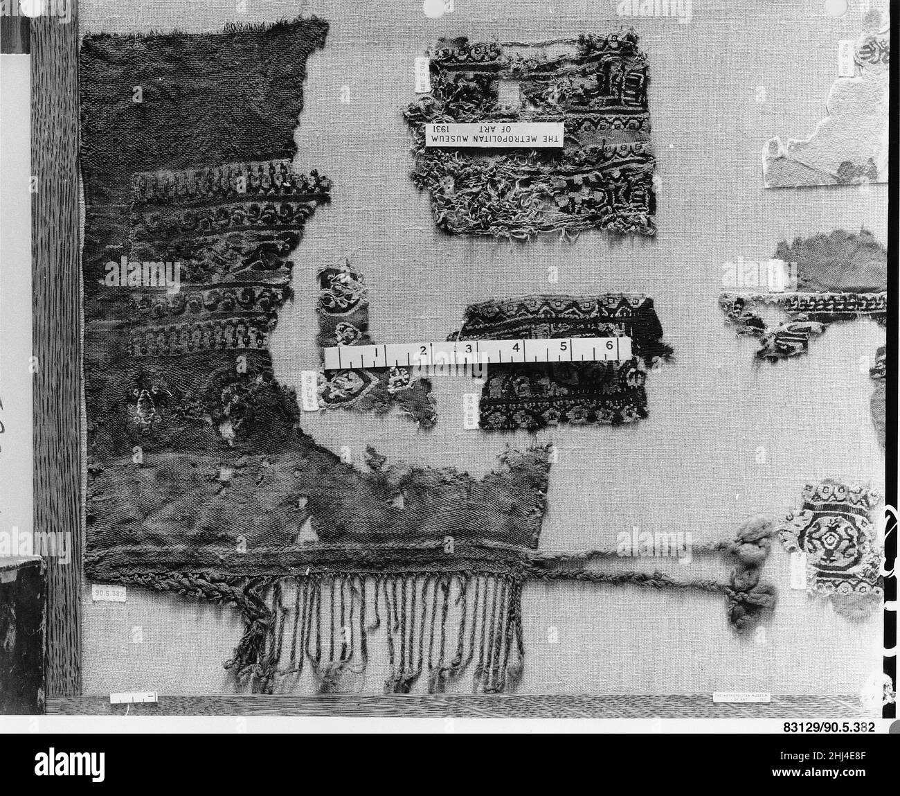 Textile Fragment 4th Jahrhundert. Textile Fragment 443868 Stockfoto