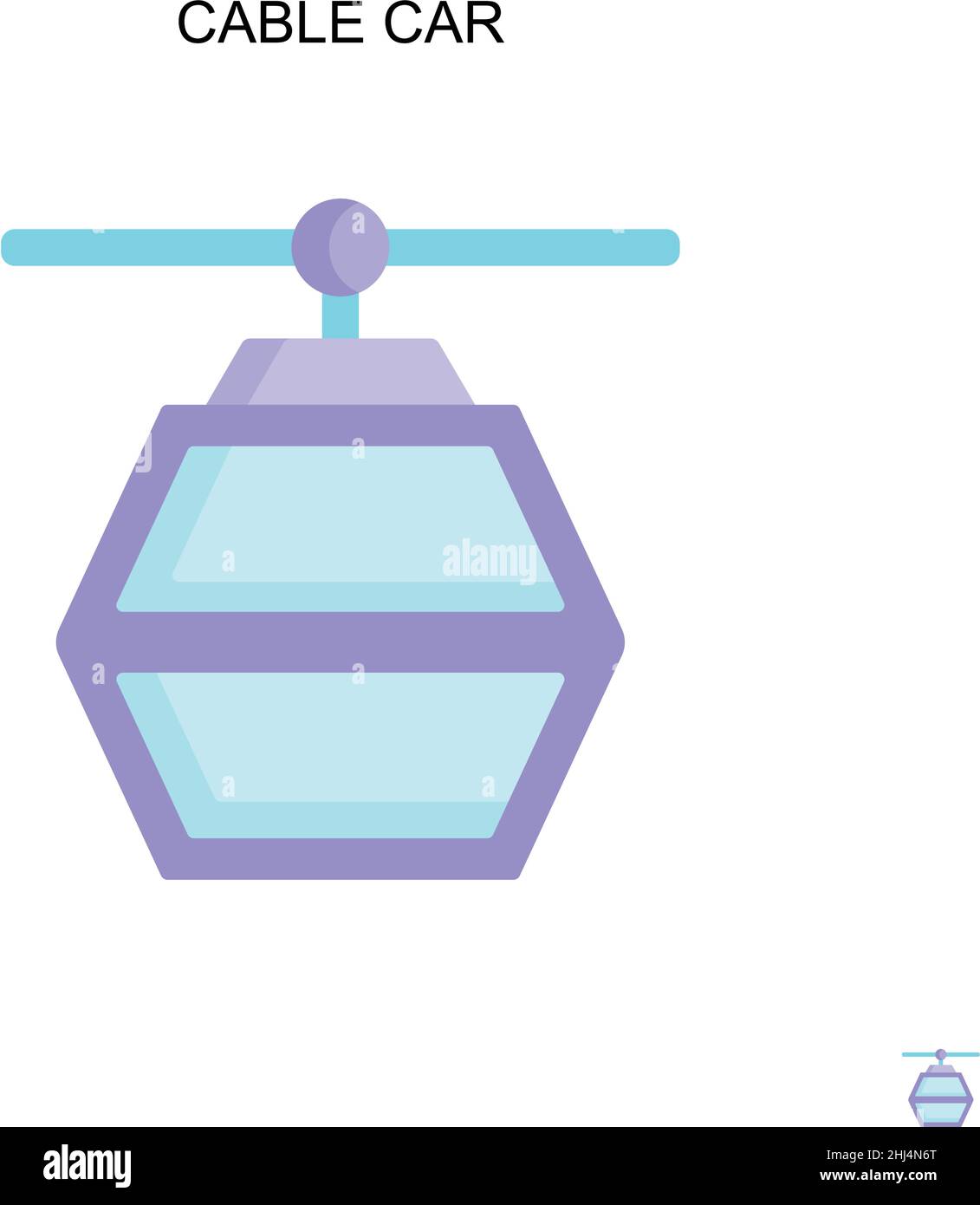 Einfaches Vektor-Symbol für die Seilbahn. Illustration Symbol Design-Vorlage für Web mobile UI-Element. Stock Vektor
