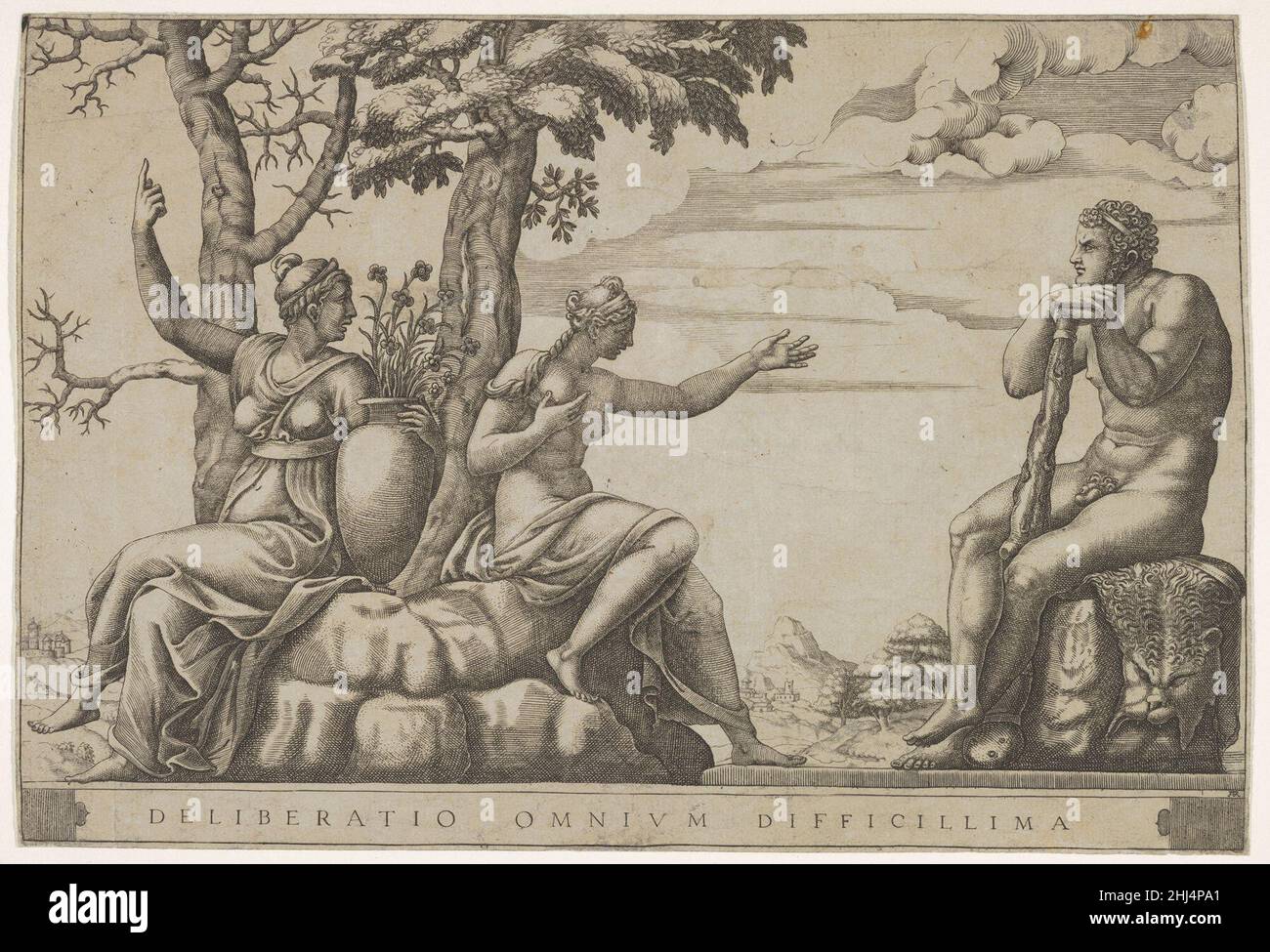 Herkules an der Kreuzung sitzt er rechts, links sind weibliche