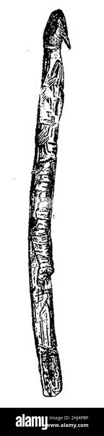 Speerwerfer aus der Steinzeit. Stockfoto